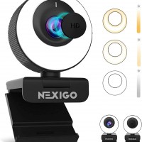 NexiGo N620E - Cámara web AutoFocus ePTZ de 60 FPS, zoom digital 2x, luz de...