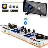 Hercules DJControl Mix - Mezclador Controladora inalámbrica Bluetooth de DJ...